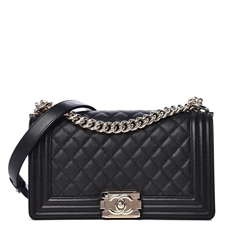 chanel boy bag small caviar